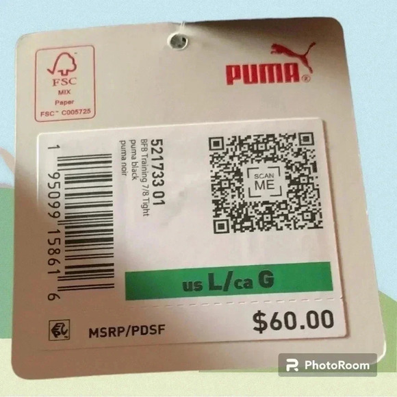 Puma Pink & Black Womens Workout Pants Size L - Picture 7 of 7